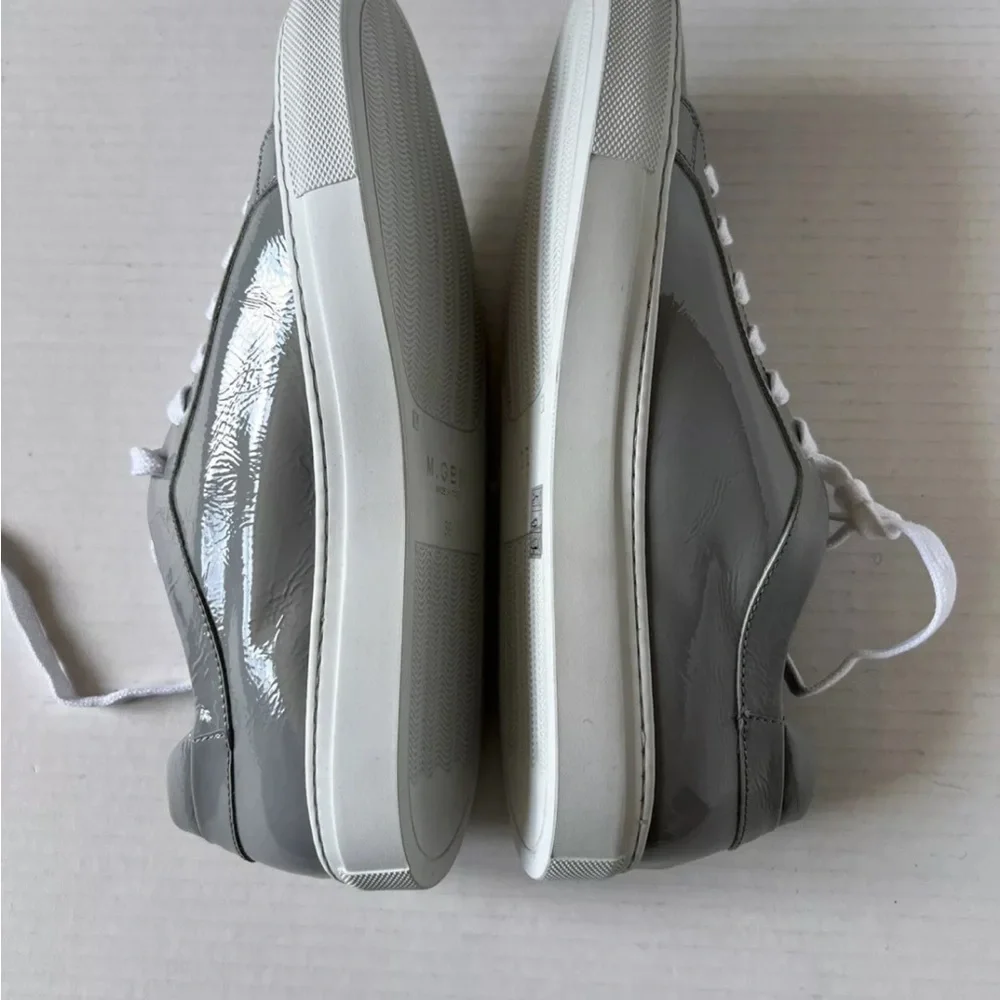 💖SALE💖M. Gemi 39/8.5 Sneakers Shoes Gray Patent Leather Made in Italy Women's - Picture 6 of 9